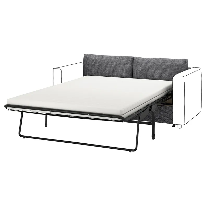 IKEA VIMLE ВИМЛЕ, чехол для 2-местного дивана-кровати, Lejde серо-черный 105.173.09 фото №2