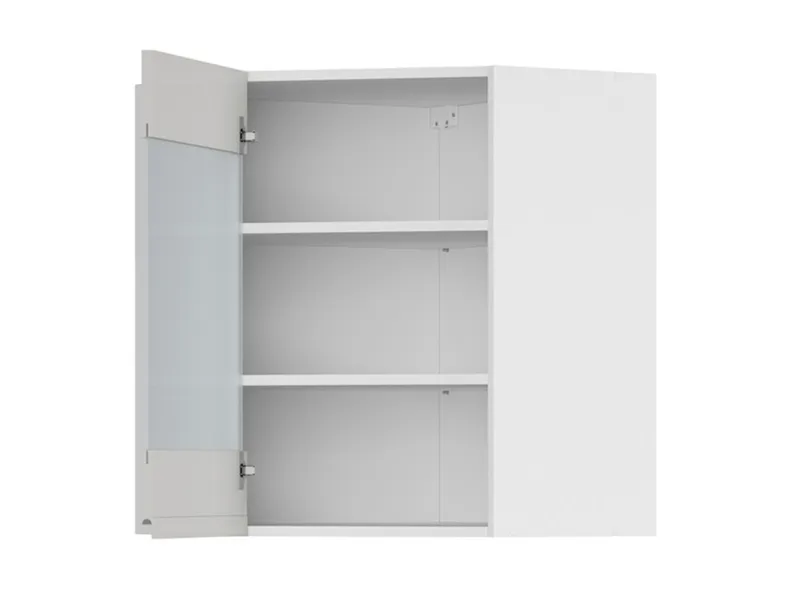 BRW Угловой кухонный шкаф Sole 60 см с витриной слева светло-серый глянец, альпийский белый/светло-серый глянец FH_GNWU_60/72_LV-BAL/XRAL7047 фото №3