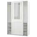 IKEA PAX ПАКС / GRIMO ГРИМО, гардероб с раздвижными дверьми, белый / прозрачное стекло белый, 150x66x236 см 195.022.71 фото thumb №1