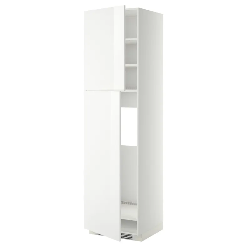 IKEA METOD МЕТОД, висока шафа для холодильника, 2 дв, білий / РІНГХУЛЬТ білий, 60x60x220 см 094.549.68 фото №1