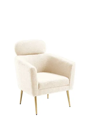 Мягкое кресло HALMAR MELISA кремовое/золотое фото