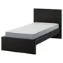IKEA MALM МАЛЬМ, каркас ліжка з матрацом, чорно-коричневий / ВЕСТЕРЕЙ жорсткий, 90x200 см 295.368.26 фото