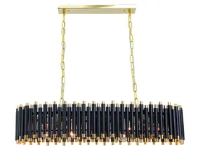 BRW Восьмиконечный металлический подвесной светильник Narni черный и золотой 094756 фото