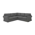 IKEA EKTORP ЭКТОРП, 4-местный угловой диван, Талмира средне-серая 894.362.30 фото thumb №1