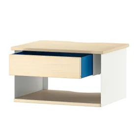 IKEA STOMSÖ СТОМСЁ, настенный прикроватный столик, имитация березы белый/синий, 36x29x20 см 705.678.05 фото