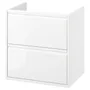 IKEA ÄNGSJÖN ЭНГШЁН, шкаф для раковины с ящиками, белый глянец, 60x48x63 см 305.350.86 фото
