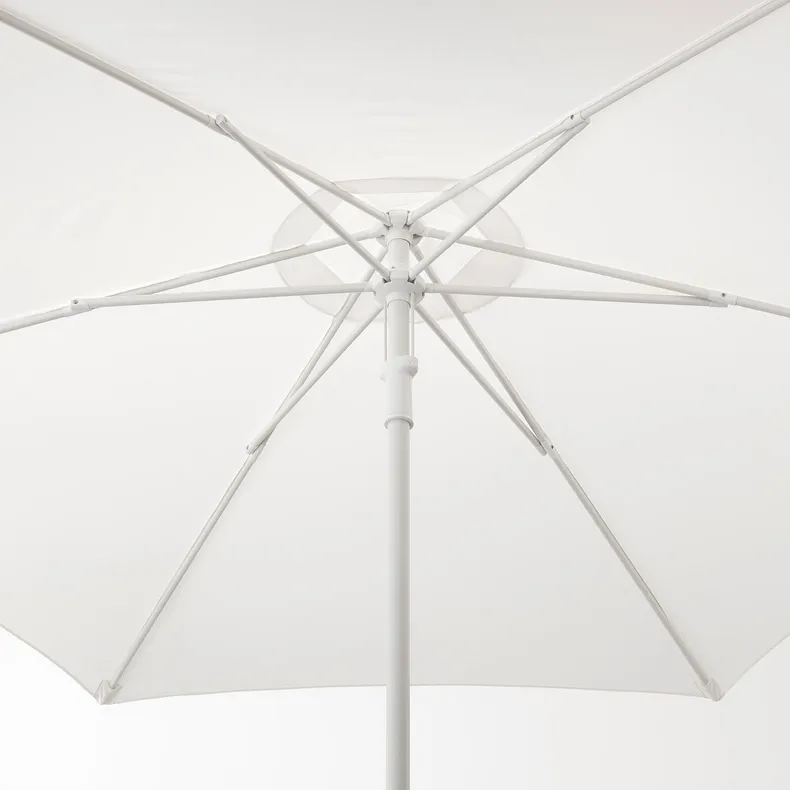 IKEA HÖGÖN ХЕГЕН, сонячна парасоля+опора, білий/Huvön темно-сірий, 270 см 393.246.16 фото №4