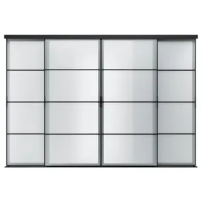 IKEA SKYTTA СКЮТТА / SVARTISDAL СВАРТІСДАЛЬ, комбінація розсувних дверцят, чорний/білий папір, 351x240 см 694.240.49 фото