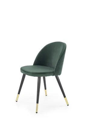 Кухонный стул HALMAR K315, ножки - черный/золотой, обивка - зеленый фото