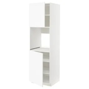 IKEA METOD МЕТОД, висока шафа для дух, 2 дверцят / пол, білий Енкопінг / білий імітація дерева, 60x60x200 см 494.735.40 фото