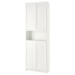IKEA BILLY БІЛЛІ / OXBERG ОКСБЕРГ, книжкова шафа з дверц/дод модул, білий, 80x30x237 см 894.833.68 фото