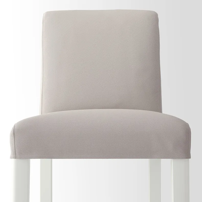 IKEA BERGMUND БЕРГМУНД, барний стілець зі спинкою, білий / бежевий галантерейний, 75 см 693.882.11 фото №3