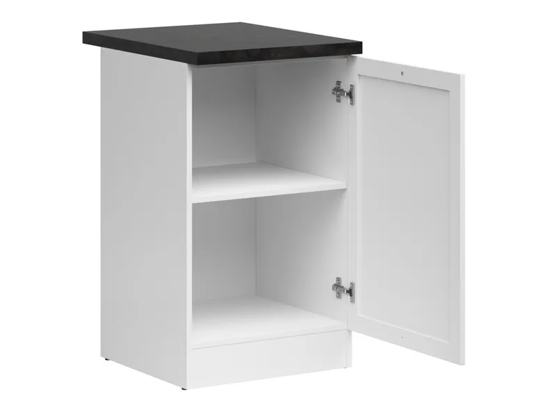 BRW Junona Line базовый шкаф для кухни 50 см правый с топом белый, белый/белый/металлический сланцевый черный/золотой D1D/50/82_P_ZBL-BI/BI/LMC фото №3