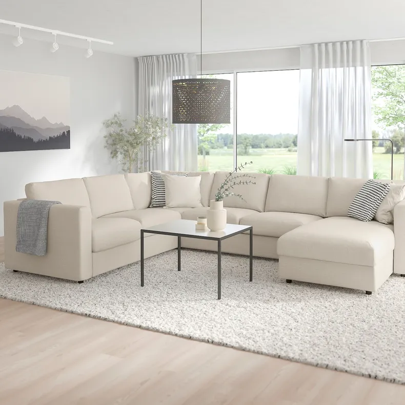 IKEA VIMLE ВІМЛЕ, кутовий диван, 5-місний, з шезлонгом / Gunnared бежевий 993.995.81 фото №2
