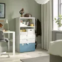 IKEA SMÅSTAD СМОСТАД / PLATSA ПЛАТСА, стеллаж, белый синий с 3 ящиками, 60x42x123 см 695.439.24 фото thumb №3