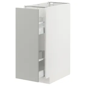 IKEA METOD МЕТОД / MAXIMERA МАКСІМЕРА, підлог шафа / висувна внутрішн секція, білий / Хавсторп світло-сірий, 30x60 см 395.385.61 фото
