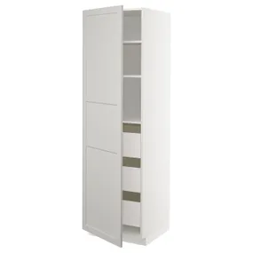 IKEA METOD МЕТОД / MAXIMERA МАКСІМЕРА, висока шафа із шухлядами, білий / світло-сірий Lerhyttan, 60x60x200 см 193.867.85 фото