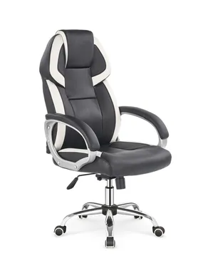 Крісло комп'ютерне HALMAR BARTON, чорний/білий фото