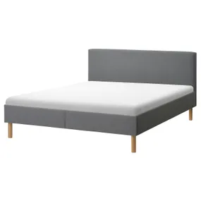 IKEA NARRÖN НАРРЁН, каркас кровати с обивкой, серый, 140x200 см 105.561.07 фото