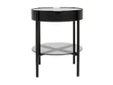 Столик круглий BRW Rosen, 40,5 см, чорний/прозорий BLACK фото thumb №2
