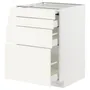 IKEA METOD МЕТОД / MAXIMERA МАКСИМЕРА, напольный шкаф с выдвиж панелью / 3ящ, белый / Вальстена белый, 60x60 см 995.072.36 фото