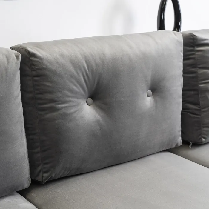 Кутовий диван універсальний оксамитовий MEBEL ELITE MATEO Velvet, 248 см, сірий фото №3