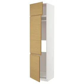 IKEA METOD МЕТОД, шафа висока для холод / мороз із 3 дв, білий / Voxtorp імітація. дуб, 60x60x240 см 895.378.75 фото