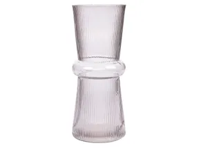 BRW Plisa, скляна ваза сіра 078352 фото