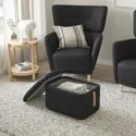 IKEA OSKARSHAMN ОСКАРШАМН, крісло з підголівником+підст д / ніг, ГУННАРЕД чорний / сірий 094.853.33 фото thumb №4