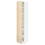 IKEA METOD МЕТОД, высокий шкаф с полками, белый / аскерсундский узор светлый ясень, 40x60x200 см 394.556.69 фото