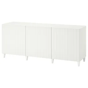 IKEA BESTÅ БЕСТО, комбинация для хранения с дверцами, белый / Суттервикен / Каббарп белый, 180x42x74 см 493.843.51 фото