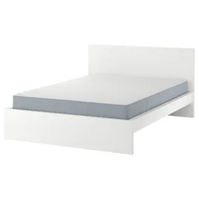 IKEA MALM МАЛЬМ, каркас кровати с матрасом, белый / Вестерёй твердый, 140x200 см 295.447.08 фото