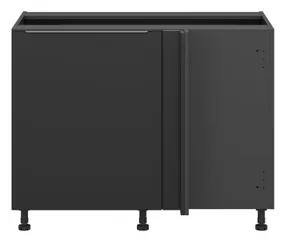 BRW Кухонный угловой шкаф Sole L6 правый черный матовый встраивается в угол 125x82 см, черный/черный матовый FM_DNW_125/82/65_P/B-CA/CAM фото