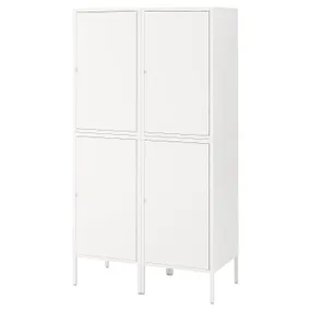 IKEA HÄLLAN ХЭЛЛАН, комбинация для хранения с дверцами, белый, 90x47x167 см 192.494.06 фото
