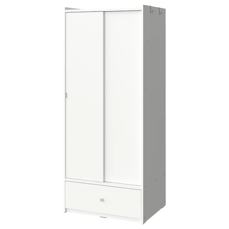 IKEA BRUKSVARA БРУКСВЭРА, гардероб с раздвижными дверями, белый, 80x191 см 805.758.81 фото №1