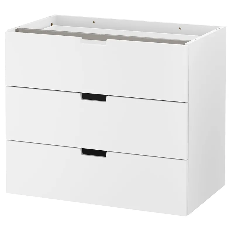 IKEA NORDLI НОРДЛИ, модульный комод с 3 ящиками, белый, 80x68 см 403.834.69 фото №1
