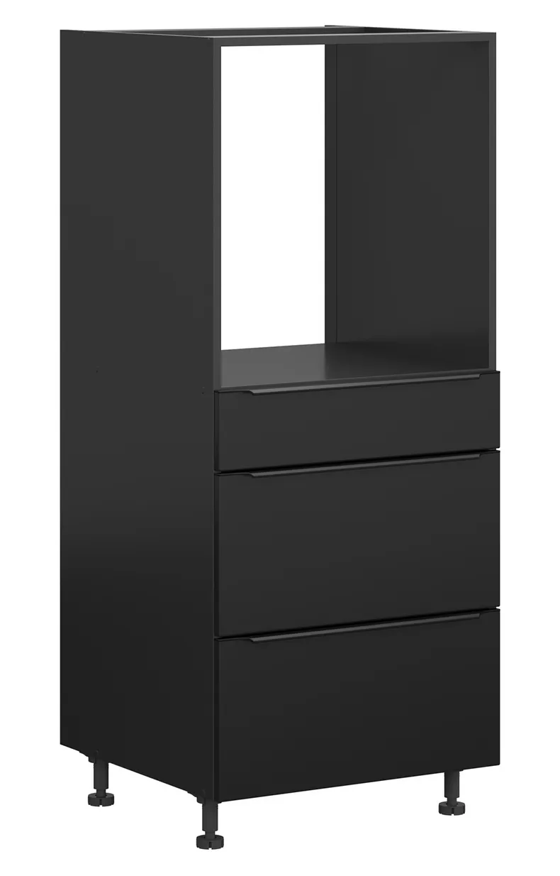 BRW Кухонный шкаф для духовки Sole L6 60 см с ящиками черный матовый, черный/черный матовый FM_DPS_60/143_2SMB/SMB-CA/CAM фото №2