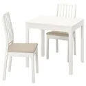 IKEA EKEDALEN ЕКЕДАЛЕН / EKEDALEN ЕКЕДАЛЕН, стіл+2 стільці, білий / ХАКЕБУ бежевий, 80 / 120 см 394.294.06 фото thumb №1