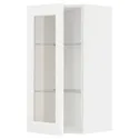 IKEA METOD МЕТОД, навісна шафа,полиці / скляні дверцята, білий Енкопінг / білий імітація дерева, 40x80 см 294.734.71 фото thumb №1