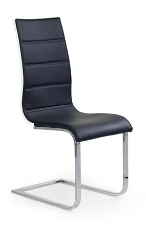 Кухонний стілець HALMAR K104 чорний/хром/білий (2р=4шт) фото