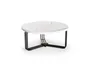 Журнальний стіл круглий HALMAR ANTICA 80x80 см, стільниця - білий мармур, каркас - чорний фото