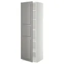 IKEA METOD МЕТОД, высокий шкаф с полками, белый / бодбинский серый, 60x60x200 см 094.630.72 фото thumb №1