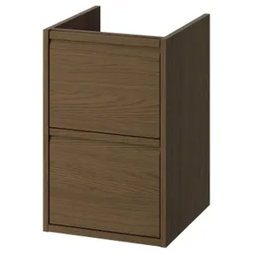 IKEA ÄNGSJÖN ЭНГШЁН, шкаф для раковины с ящиками, коричневая имитация дуб, 40x48x63 см 205.350.82 фото