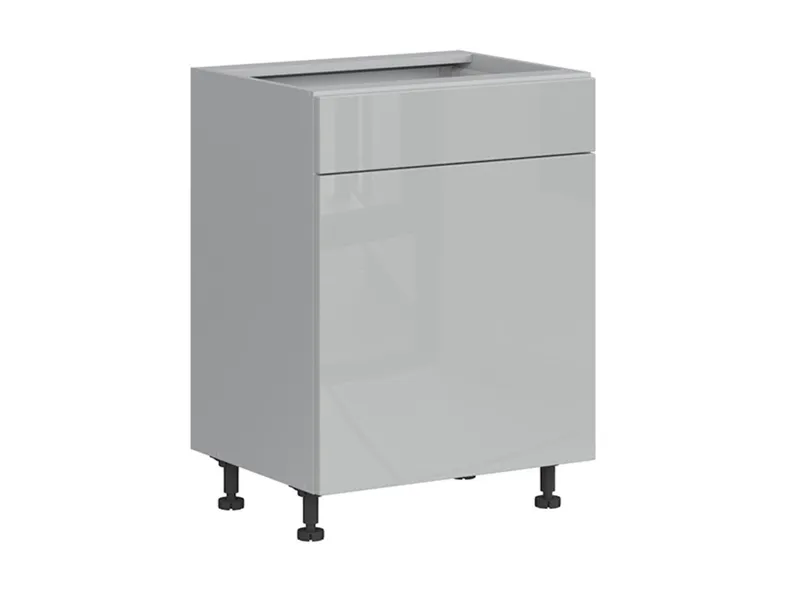 BRW Базовый шкаф Top Line для кухни 60 см правый с ящиком soft-close серый глянец, серый гранола/серый глянец TV_D1S_60/82_P/STB-SZG/SP фото №2