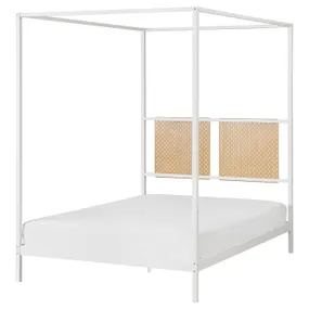 IKEA VITARNA ВІТАРНА, каркас ліжка із балдахіном, біла деревина Luröy/Skådis, 140x200 см 595.563.37 фото