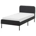 IKEA SLATTUM СЛАТТУМ, каркас ліжка з оббивкою, Віссл темно-сірий, 90x200 см 805.712.51 фото thumb №1