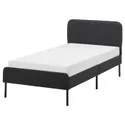 IKEA SLATTUM СЛАТТУМ, каркас кровати с обивкой, Виссл темно-серый, 90x200 см 805.712.51 фото thumb №1