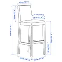 IKEA BERGMUND БЕРГМУНД, стул барный, имит. дуб / Фегельфорс разноцветный, 75 см 093.997.93 фото thumb №7