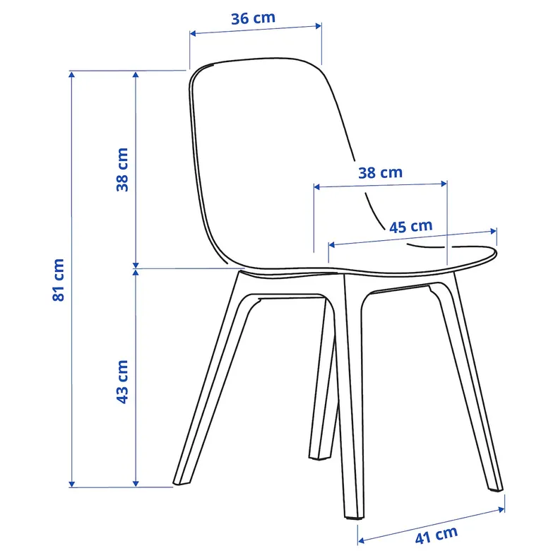 IKEA LISABO ЛИСАБО / ODGER ОДГЕР, стол и 4 стула, шпон ясеня / красный, 105 см 994.407.50 фото №7