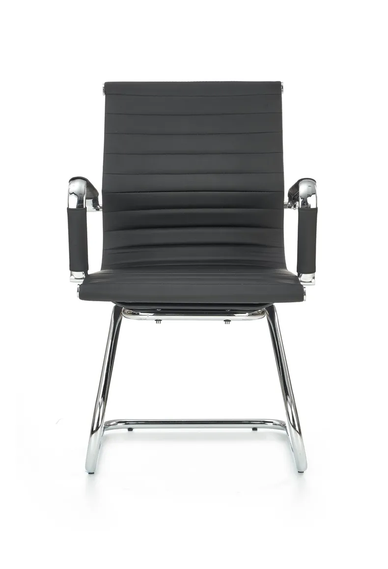 Офісне крісло HALMAR PRESTIGE SKID екошкіра, чорний фото №5